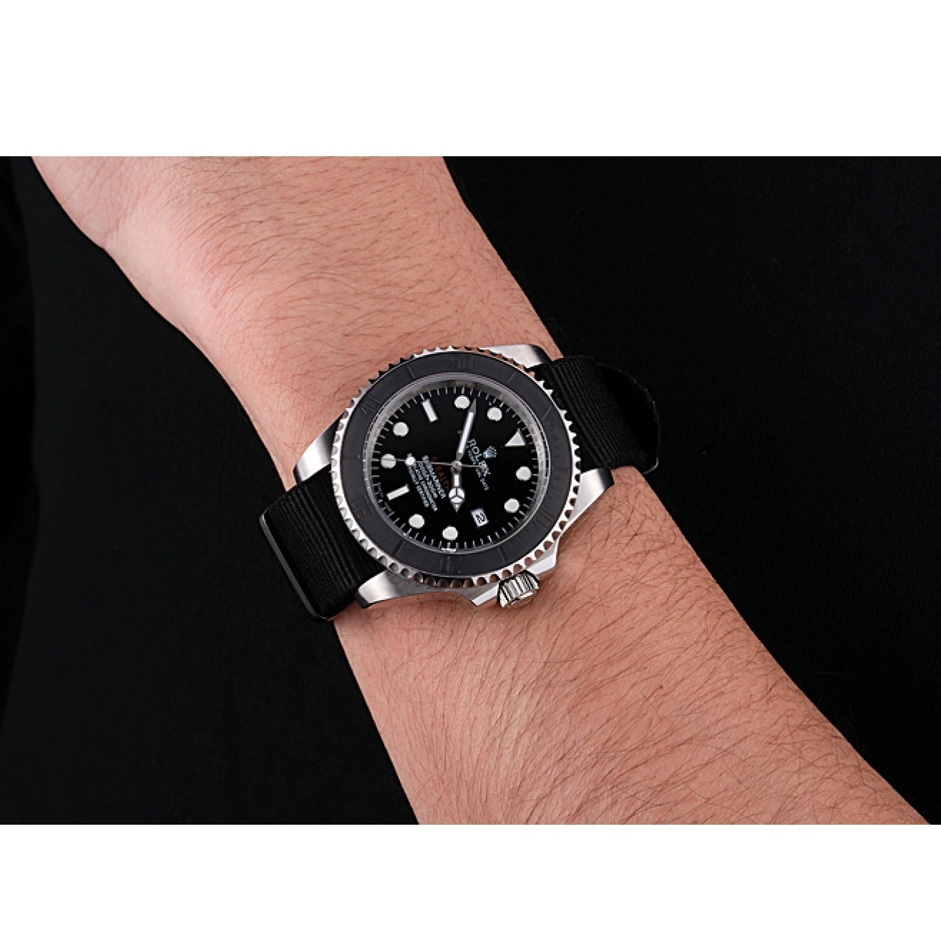 Aaa replica watch 621386 Submariner Fabric Black rl424 STEALTH Band MK IV Rolex 0817